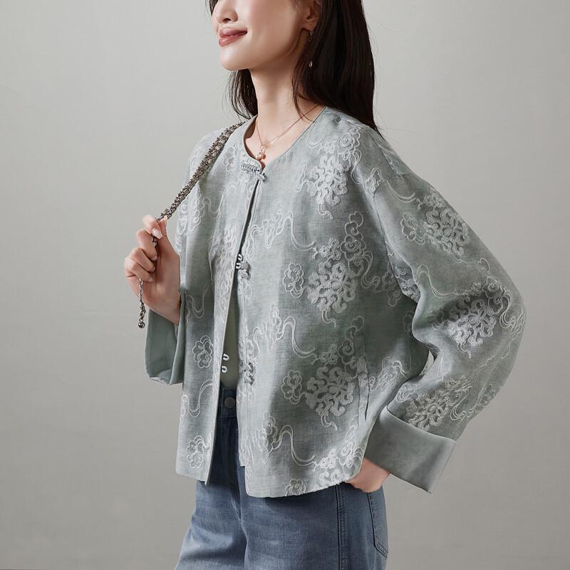 SOFSIL Women s New Chinese Style Printed Jacket M