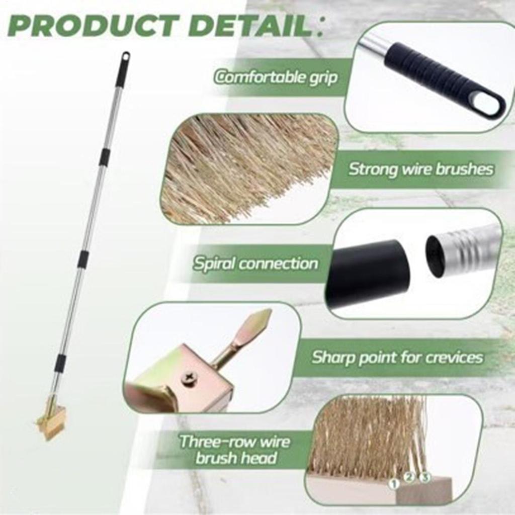 Weeder Tool Comfort Grip Gardening Wire Brush Crack Weeder Crevice Weeding Tool For Outdoor Garden Yard Lawn Pathway Driveway