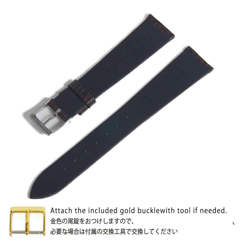 CASSIS Teju Lizard Watch Strap HAVRE 18mm Dark Brown with Replacement Tool (U1089041034018)