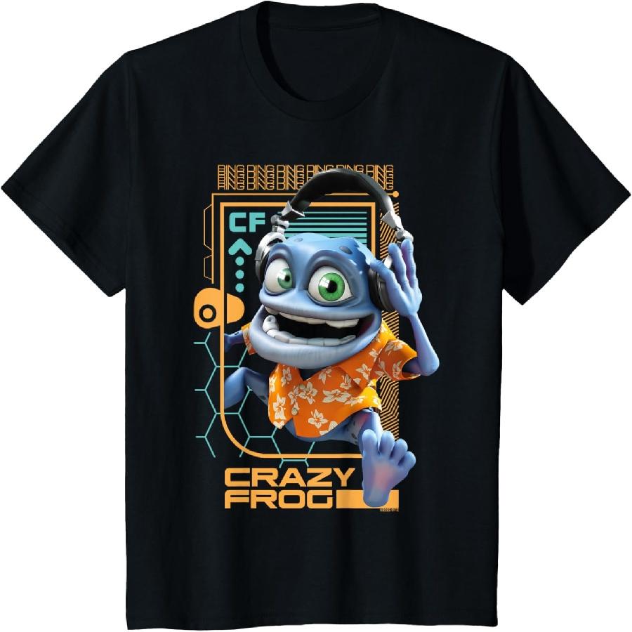 Детская футболка Crazy Frog Наушники На Кольцо Дин Дин Дин S чёрный