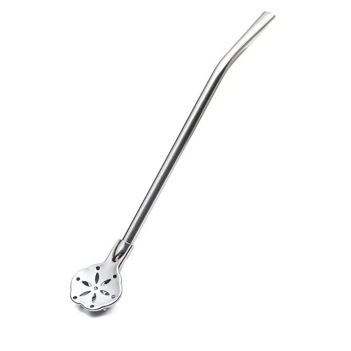 Detachable Bombilla Filter Straw Stainless Steel Straw Spoon Tea Filter Yerba Mate Straw Reusable Drinking Tools Bar Access