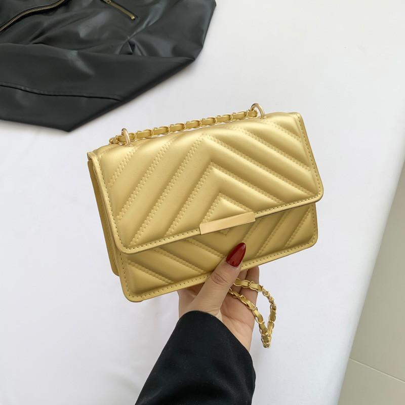 Trendy Street Style Pu Small Square Bag With Car Stitching Details In Black White Rose Red Gold золотой