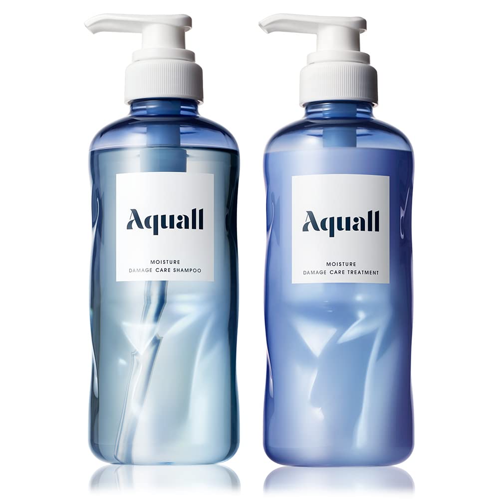 Aquall Shampoo and Treatment Set Damage Shampoo Bottle Treatment Bottle 475g Bell Moisturizing and Repairing for Men and Women [Moisture Care] 475mL,