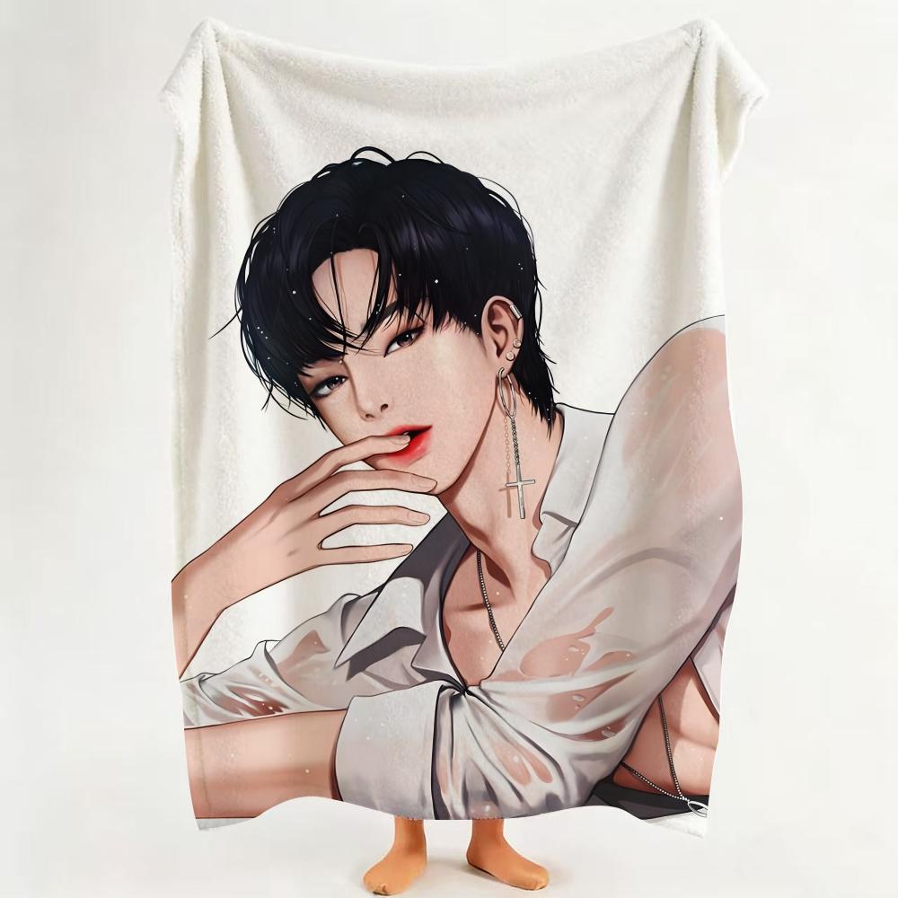 Manhwa T True B Beauty  Flannel  Blanket Suitable for Sofa Living Room Bedroom