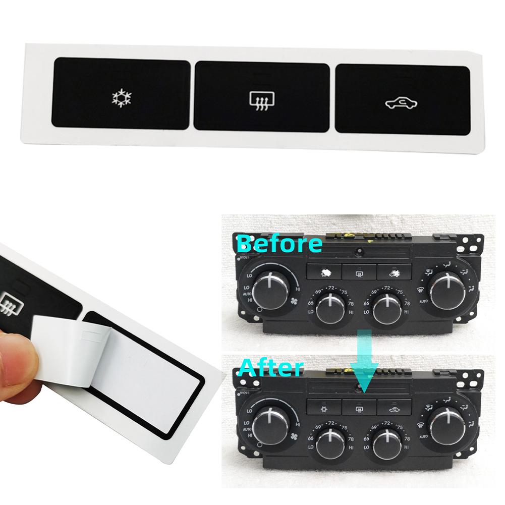 Car Maintenance Black AC Button Repair Button Repair Decals Black Overlay Control Cell Fitment High Grade Vinyl