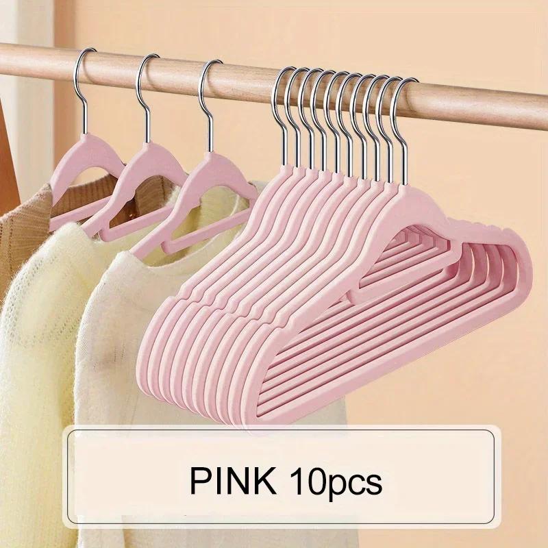 

Вешалка для одежды с противоскользящим флокированным покрытием 44,5 см, бесшовная вешалка для одежды, бытовая пластиковая вешалка с вращающимся на 360 градусов крючком