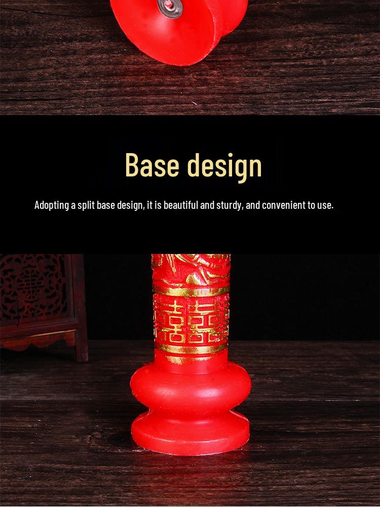 Double Happiness Smokeless Red Candles for Wedding and Engagement Celebrations with Dragon and Phoenix Design