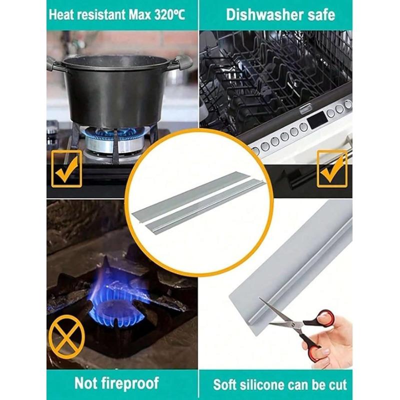 Stove Counter Gap Strip Kitchen Silicone Heat Resistant Mat Gas Stove Protector Slit Cleaning Pad Oil Dust Seal Cooker Cover