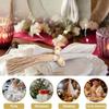 4Pcs Wood Bead Jute Tassel Napkin Ring, Natural Country Style Table Decoration Wedding, Family Farmhouse Style Napkin Clip