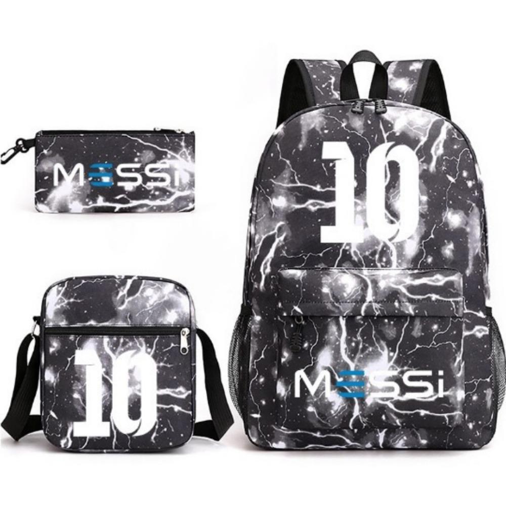 CR7C Luo Backpack Sports Peripheral Printed Backpack Children's Student School Bag Shoulder Bag Pencil Bag Three-piece Set