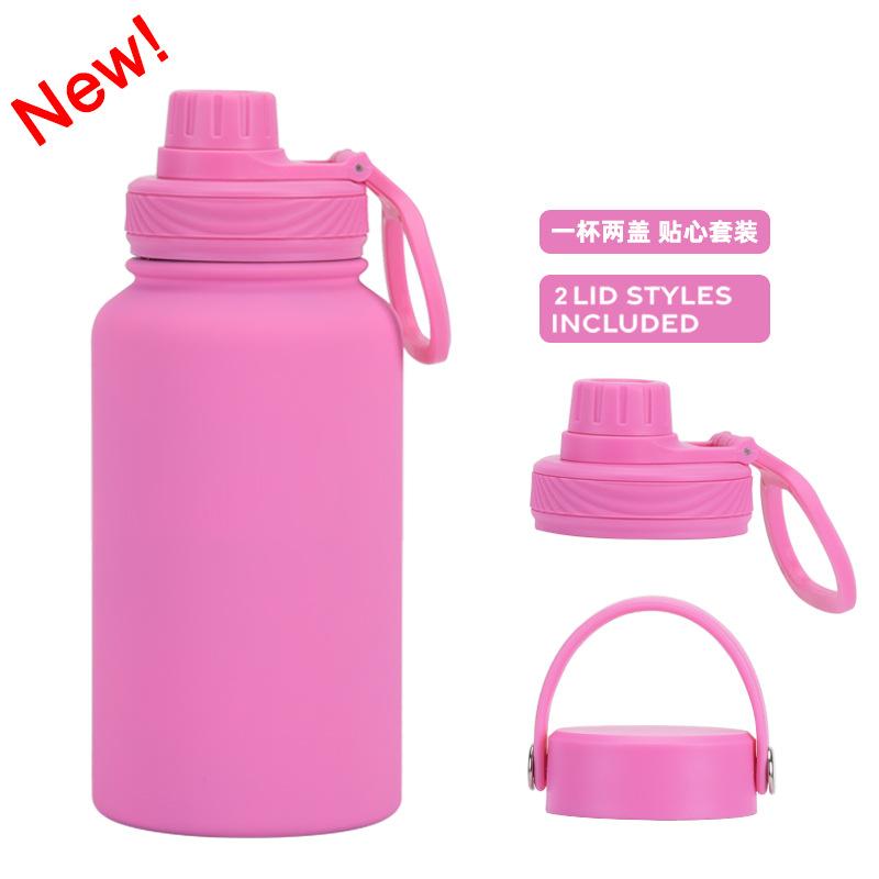 Ein Becher mit Doppelwand 650 ml Edelstahl Thermosbecher Große Kapazität Wasserbecher Tragbar Outdoor Doppelwandig Trinkflasche Sportkessel