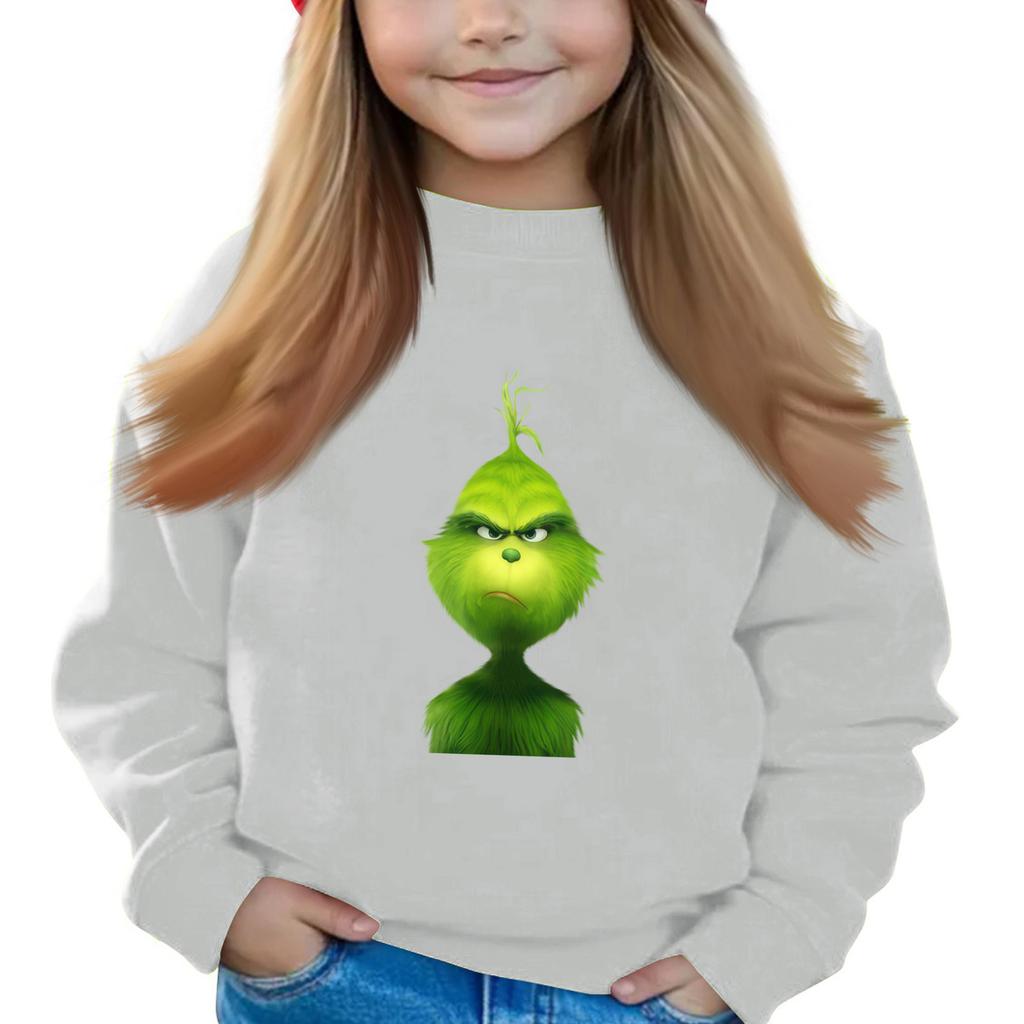 Christmas Day Girls Round Neck Pullovers For Kids Printed Baby Tops
