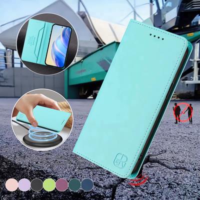 Luksusowe skórzane etui dla Honor X60 X50 X5B X9C Smart/Honor 300/Honor 9 Lite Blokujące RFID Przegródki na karty Magnetyczne zamknięcie Stojak Odporne na wstrząsy Etui z klapką