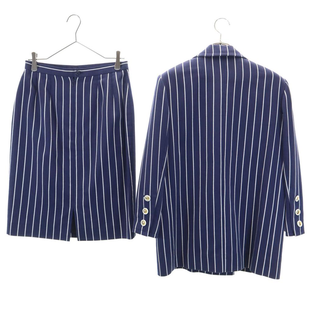 Givenchy 90s Made in France Old Striped Pattern tailored jacket Setup 42 Women Used