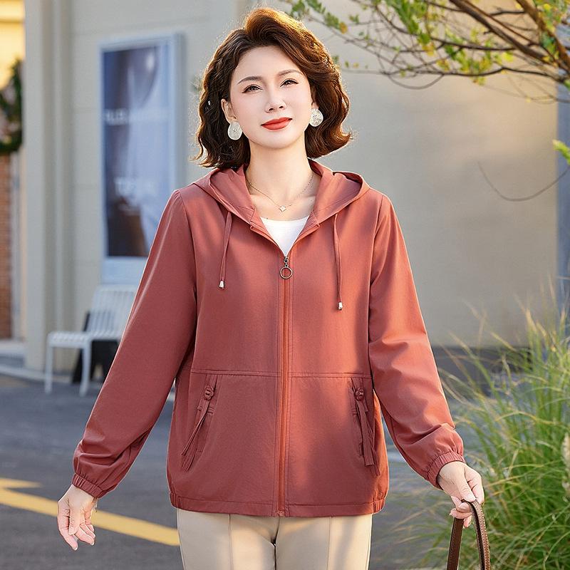 

2026 Women s Spring/Autumn Lapel Jacket: Stylish, Loose Fit for Middle-Aged & Elderly 2XL (52-60 kg) помаранчевий