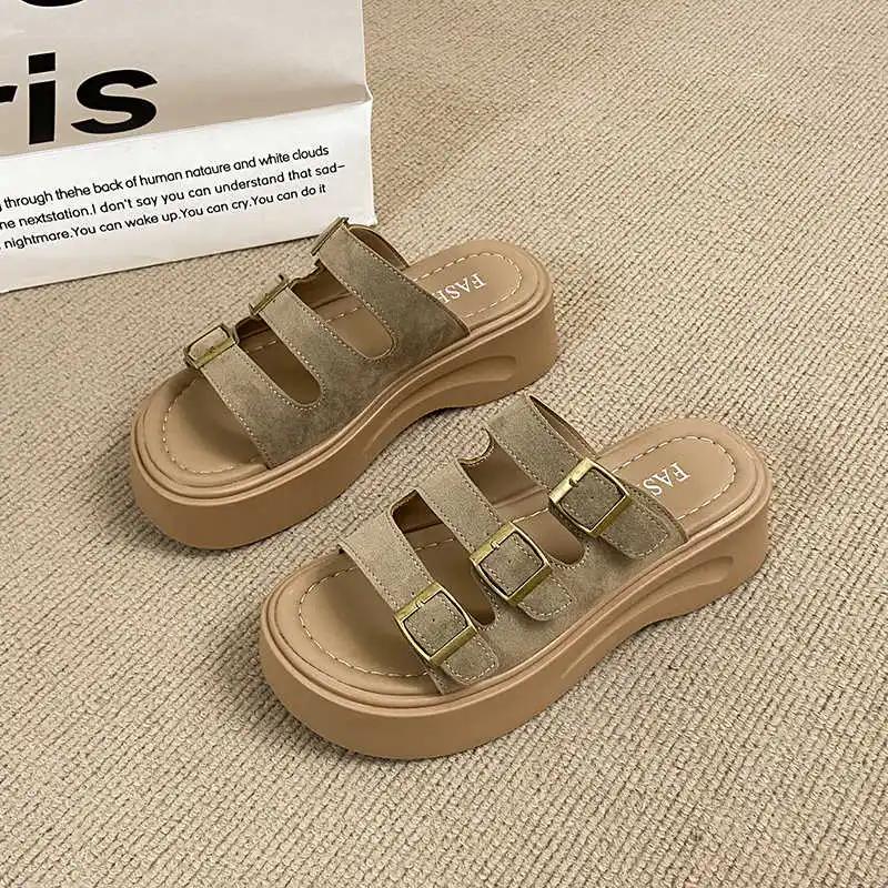 Fashion T Strap Spring-autumn White Woman Sandals Slippers Models Shoes Women's Sneakers 41 Size Sports Buy Vip Teniz Best Sellers
