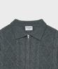 GLW Collared Cable Knit Zip-Up Gray