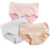 3-Pack Women’s Breathable Cotton Panties Honeycomb Weave Seamless Soft Underwear Gray Pink Nude