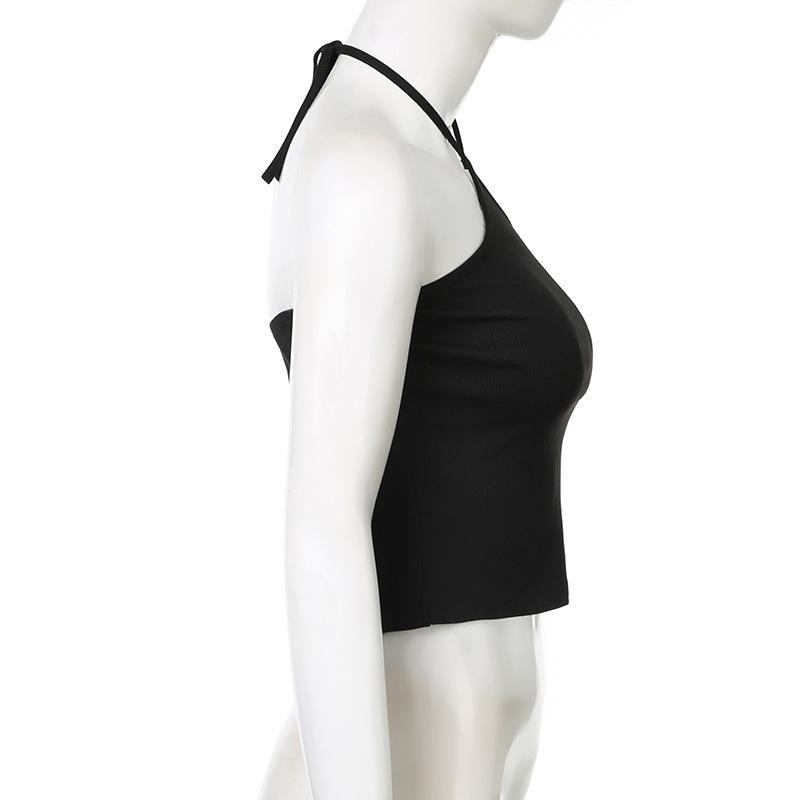 European and American Retro Neck Hanging Suspender Sexy Backless Slim Fit Vest