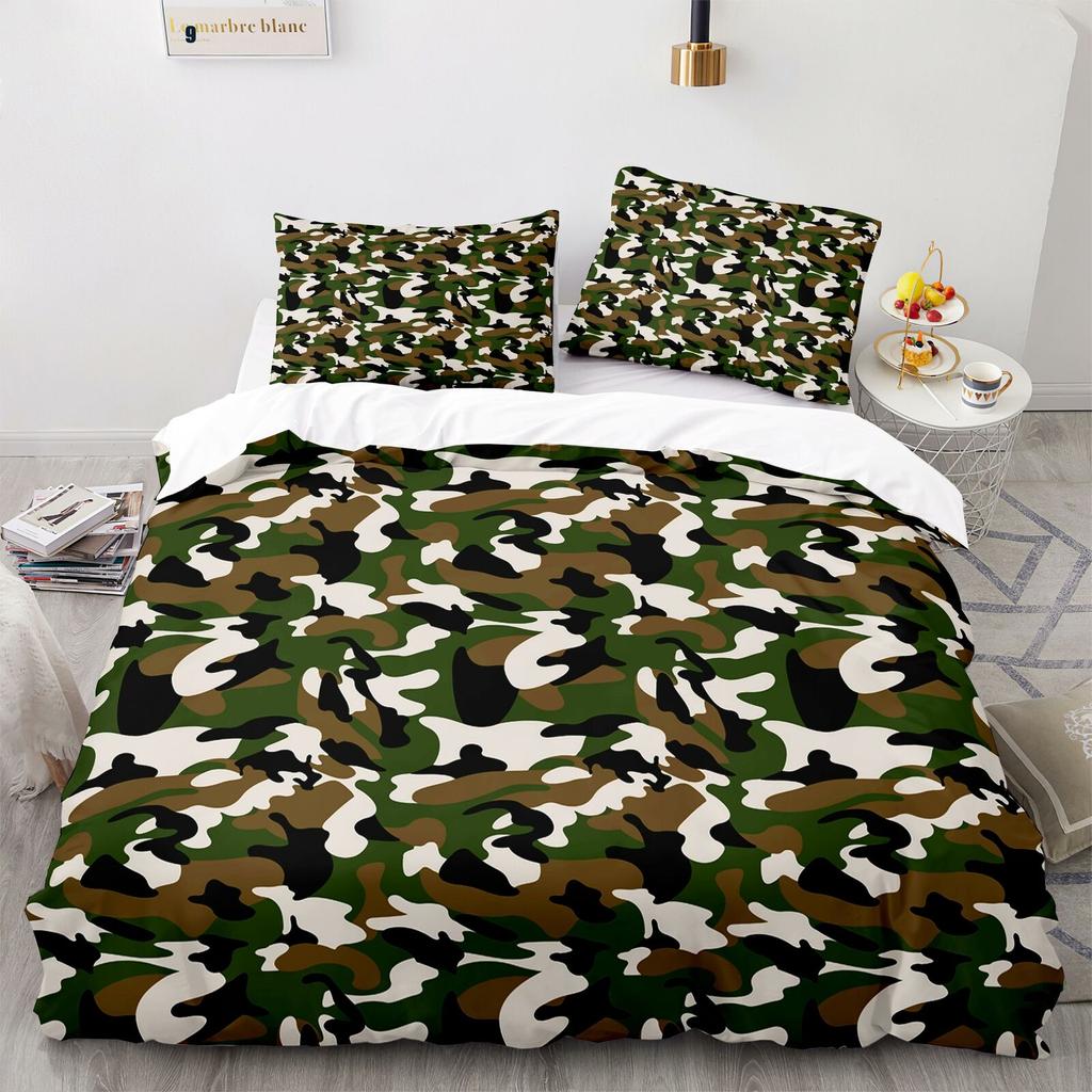 Camouflage Bed Set Combat Army Doona Quilt Duvet Cover Single Double Queen Size