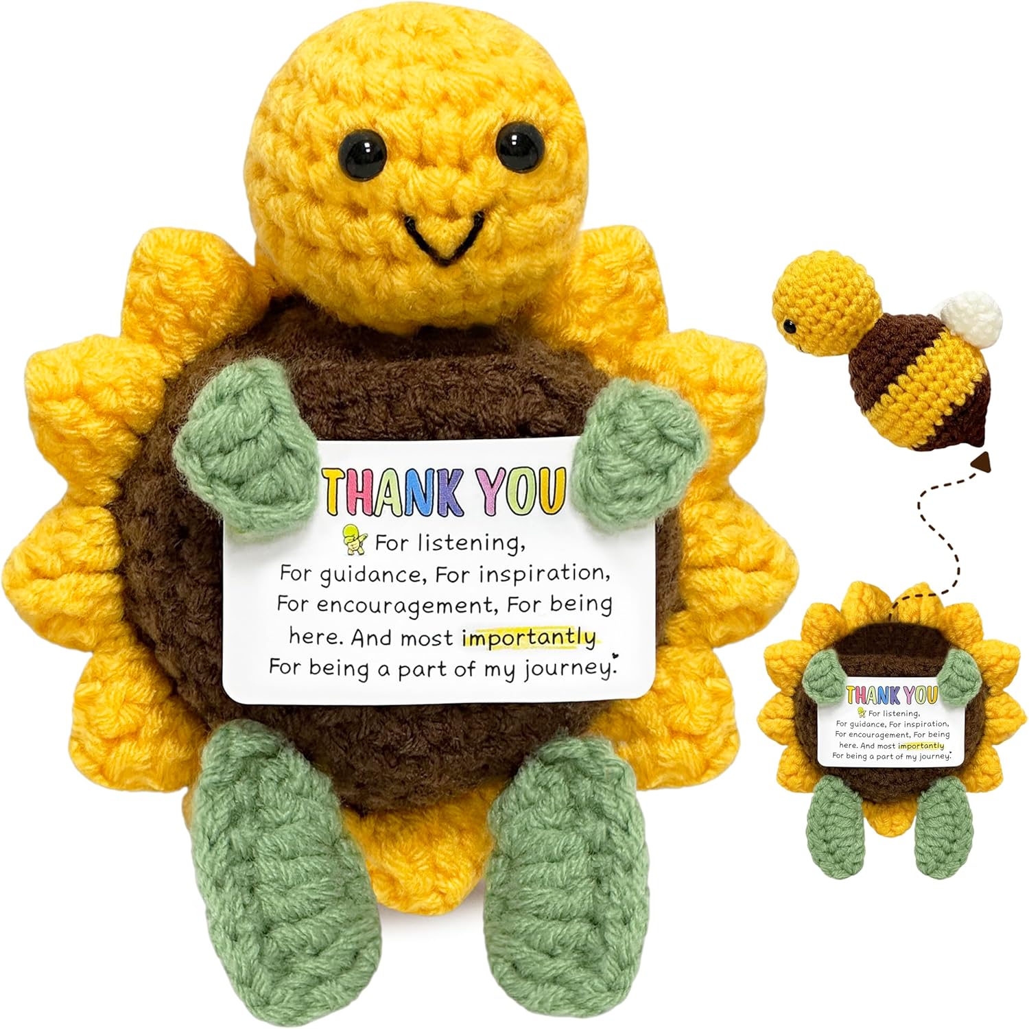 

Positive Crochet Turtle Doll With Card Home Room Decor Handmade Knitting Emotional Support Turtle Animal Ornament Christmas Gift (As shown-28824)-