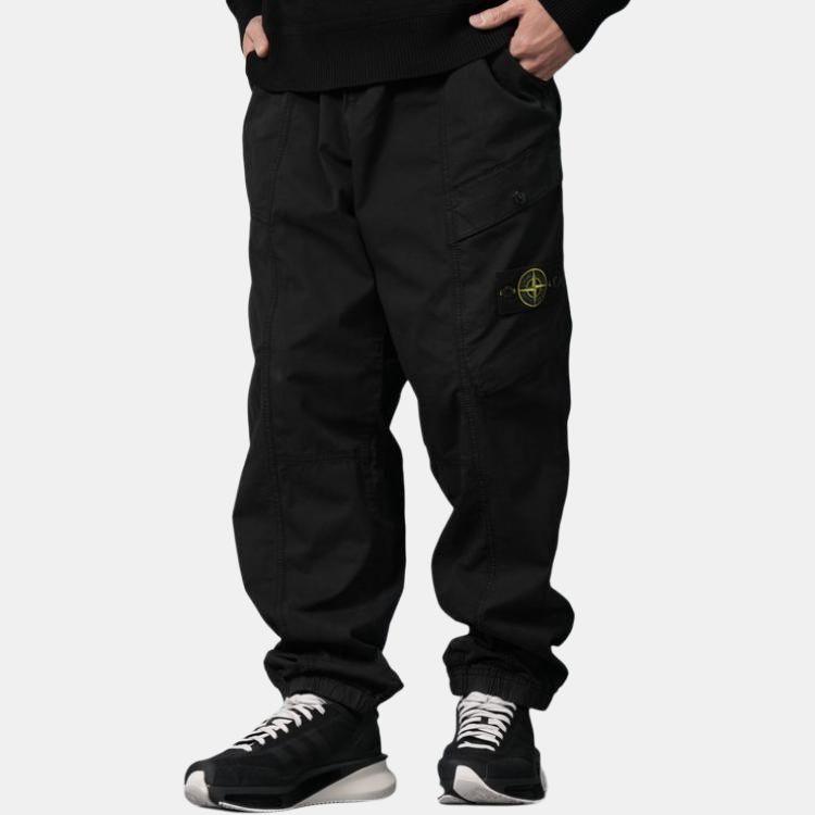 STONE ISLAND Logo Patch Tapered Leg Trousers K1S153100016S0010V0029