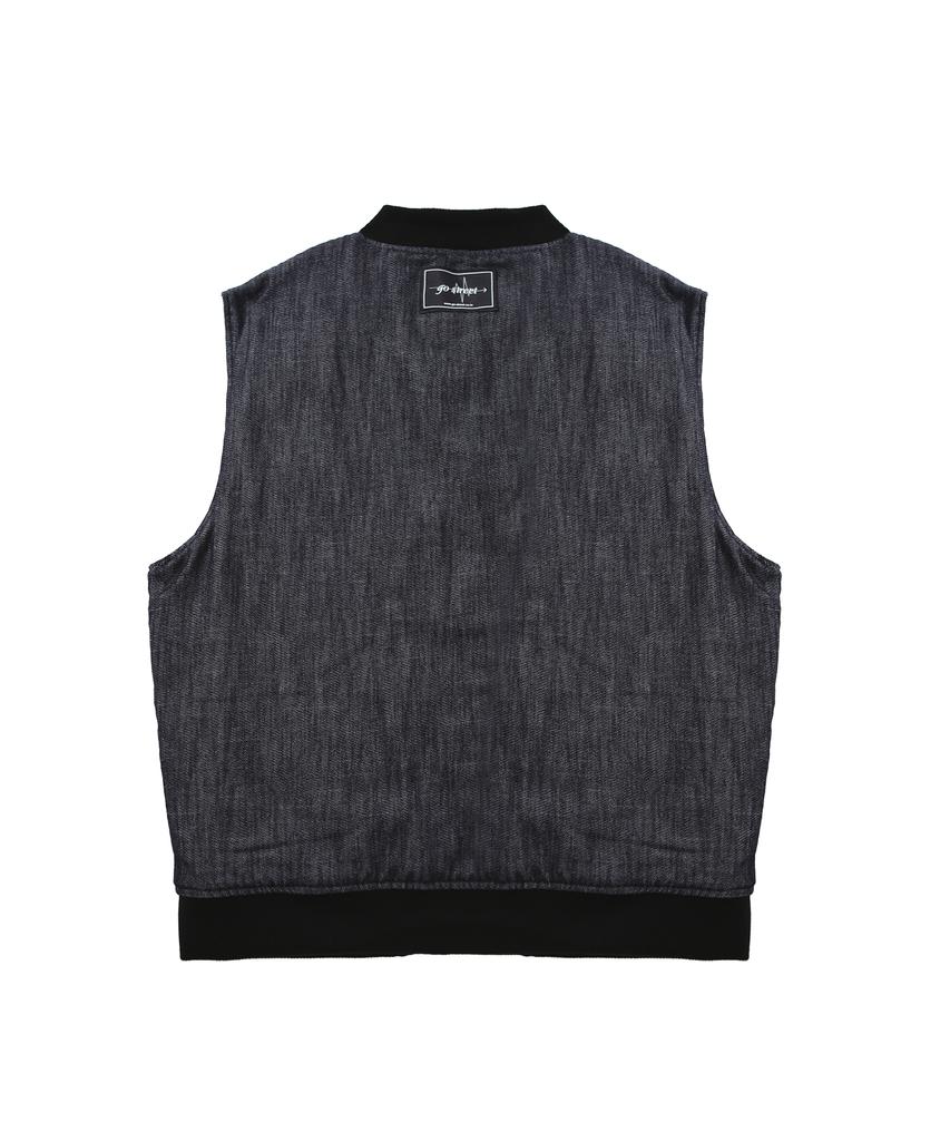 Gostreet Reversible Quilted Vest Denim/Khaki