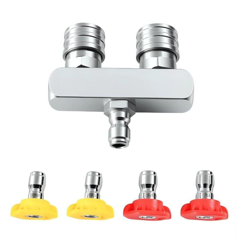 

Многофункциональный комплект насадок для мойки высокого давления 1/4 дюйма, быстрое подключение, для очистки автомобиля и улицы, с насадками из нержавеющей стали 1