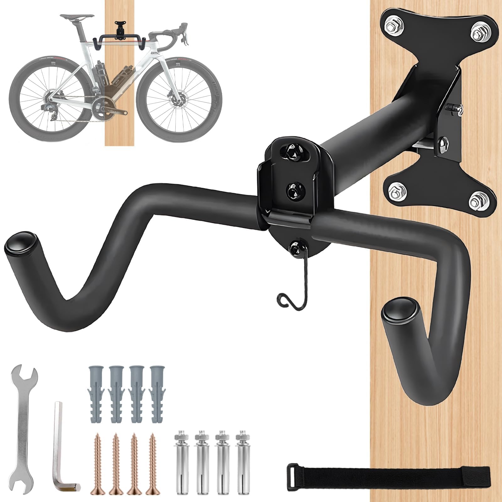 

Велосипедный настенный велосипед Saeda, настенный дисплей для велосипеда, грузоподъемность, выдвижной, складной, для горного шоссейного велосипеда, с местом для шлема, прочный крючок, чёрный