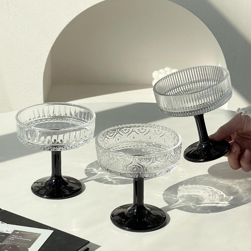 2025 Neue Glas Eisbecher Robuste Konstruktion Gerippte Coupé-Gläser Champagner-Coupé-Gläser Softserve-Becher 200ML