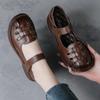 Echtes Leder Sommer neue dicke Sohle dicke Ferse Sandalen Retro Damenschuhe weiche Sohle atmungsaktiv und rutschfest erste Schicht Rindsleder Mutter Schuhe