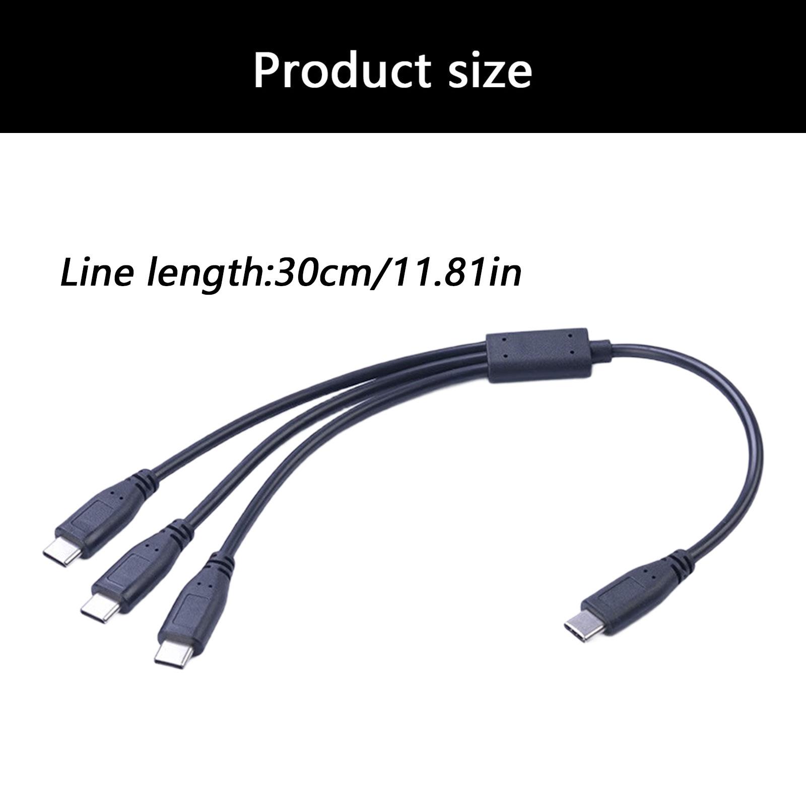 

USB C 1 Female to 3 Male Splitter Data Transfer Charging Extender Data Transfer Splitter Cable for Smartphone Laptop 1