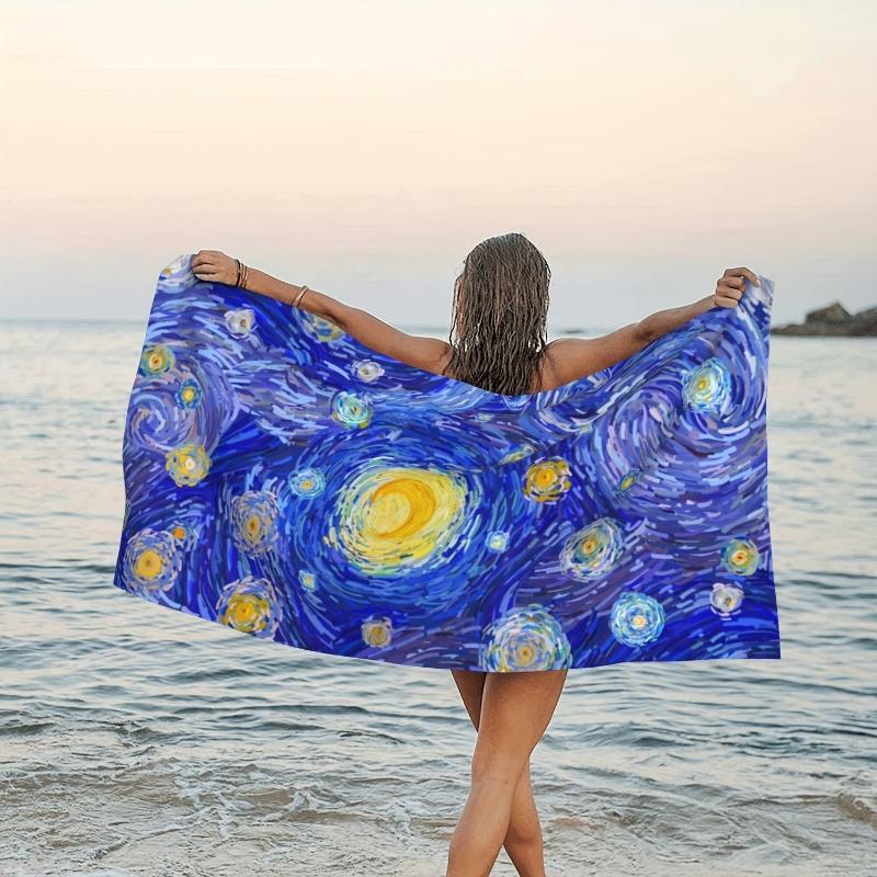 

Large Microfiber Beach Towel - Starry Sky Print,Absorbent,Sandproof,Perfect for Swimming,Camping,Travel,and Summer Beach Parties W40*H60(CM)