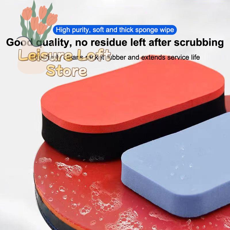 Table Tennis Paddle Cleaner 3Pcs Sponge&Rubber Eraser Set for Gentle Dust&Smudge Removal Extend Racket Life Essential Care Kit