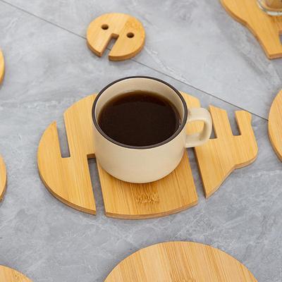 Bamboo Creative Coaster Insulation Mat Wooden Dining Table Mat High Temperature Resistant Place Mat Household Plate Mat Bowl Mat