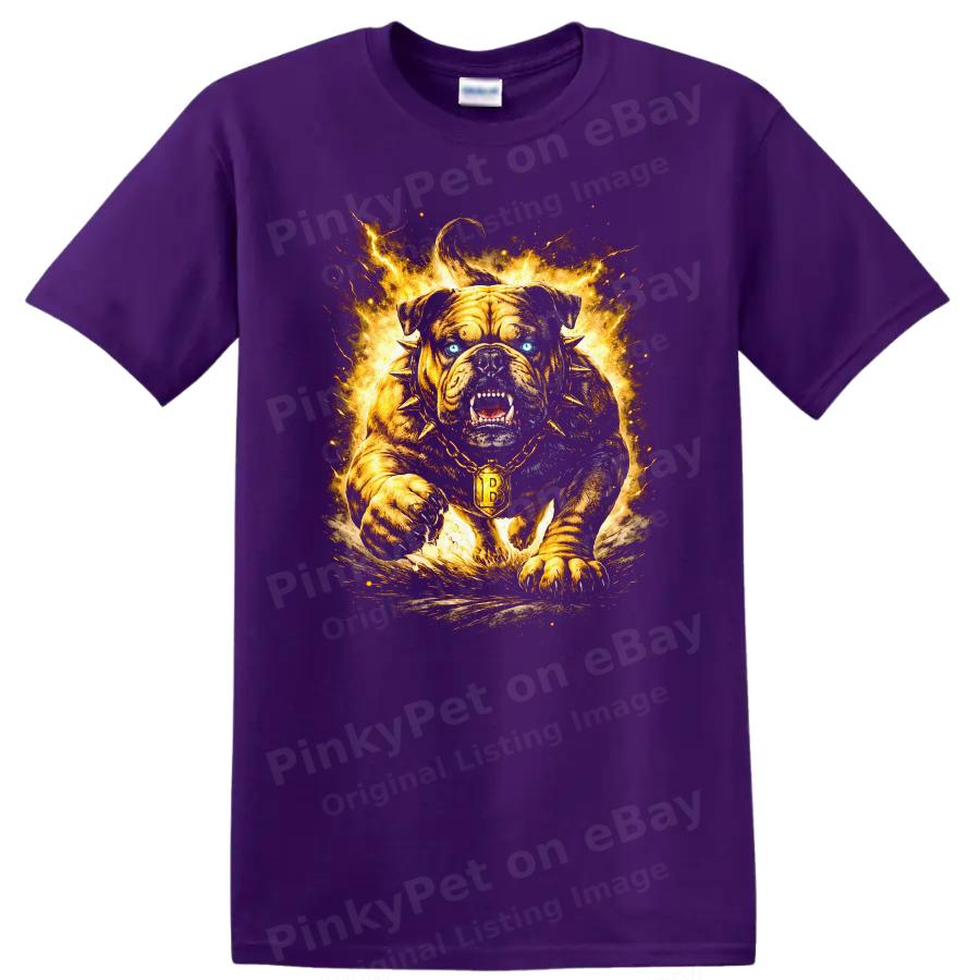 Bulldog Graphic T Shirt Fierce Animal Print Firestorm Design Cool Tee