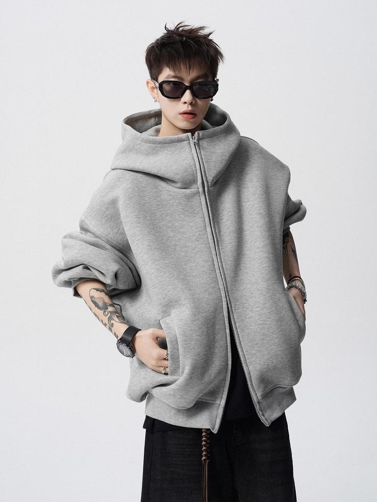 Vintage Quick-Return Unisex Loose Fit Zipper Hoodie Sweatshirt