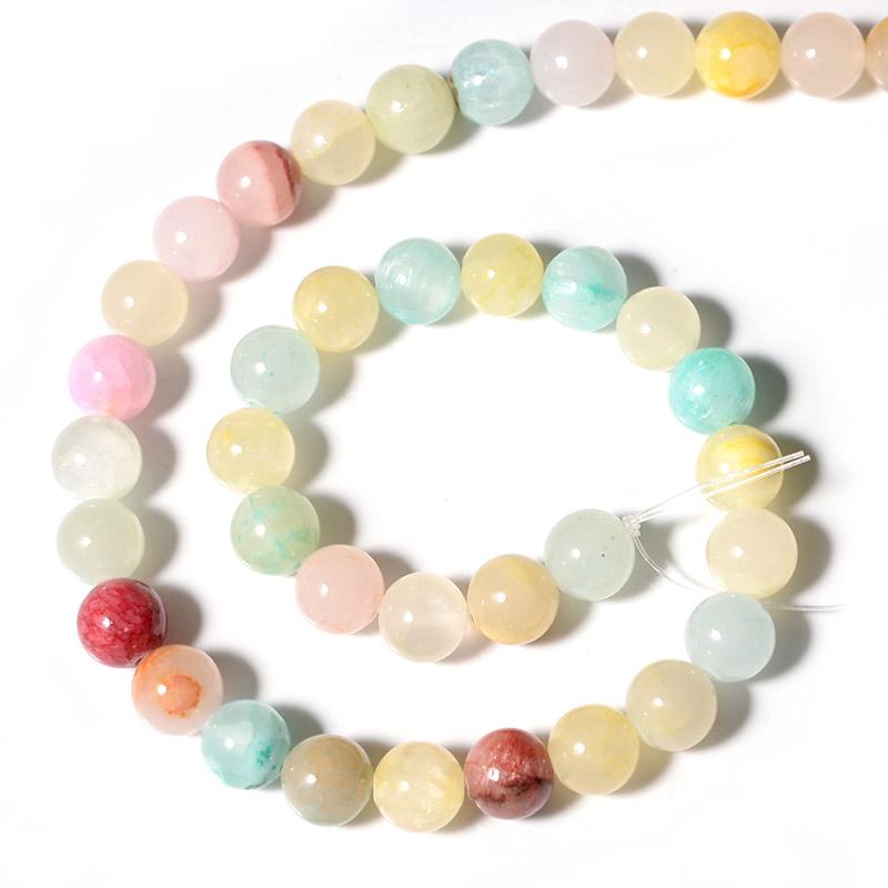 

1String 4/6/8/10/12mm Natural Stone Candy Colorful Blue Jade Round Beads For Jewelry Necklace Making Diy Charm Bracelet 4mm about90pcs