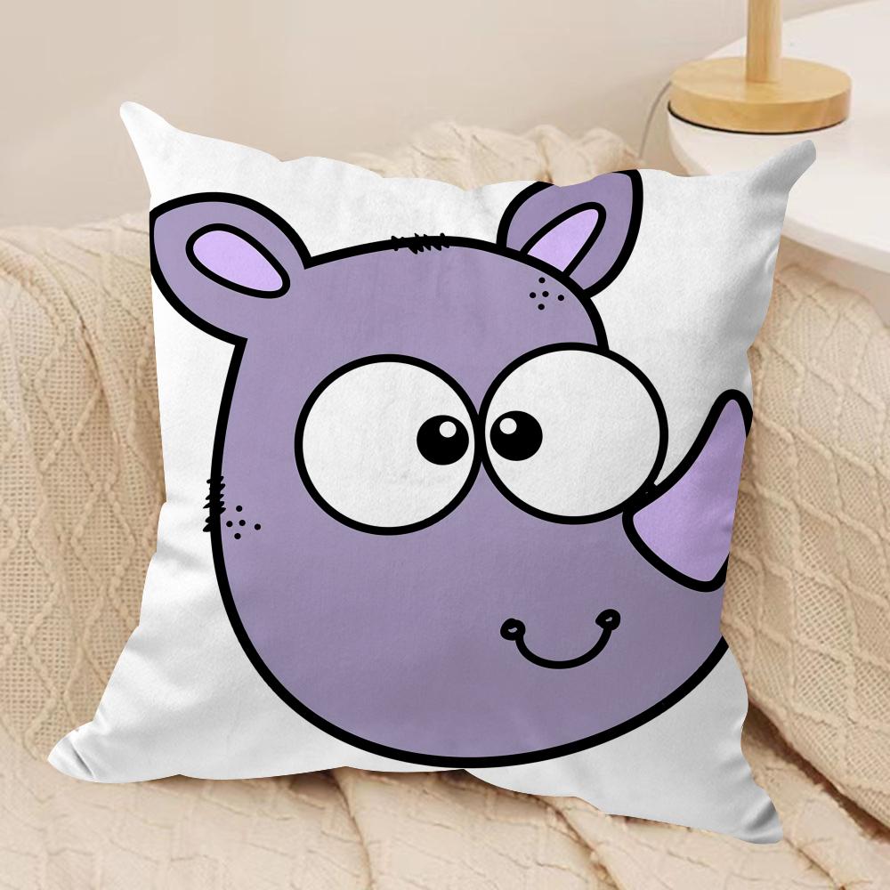 Cartoon Animal Child Kids Cushion Cover Silky Short Plush Invisible Zipper Dustproof Sofa Pillow Case For Home Decor