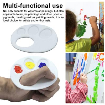 Kunststoff Farbpalette 3D-gedruckte Fingerpalette mit Handgriff Leicht zu reinigen Tragbare Malpalette für Kinder Künstler Aquarell Acryl Pigment Verwendung