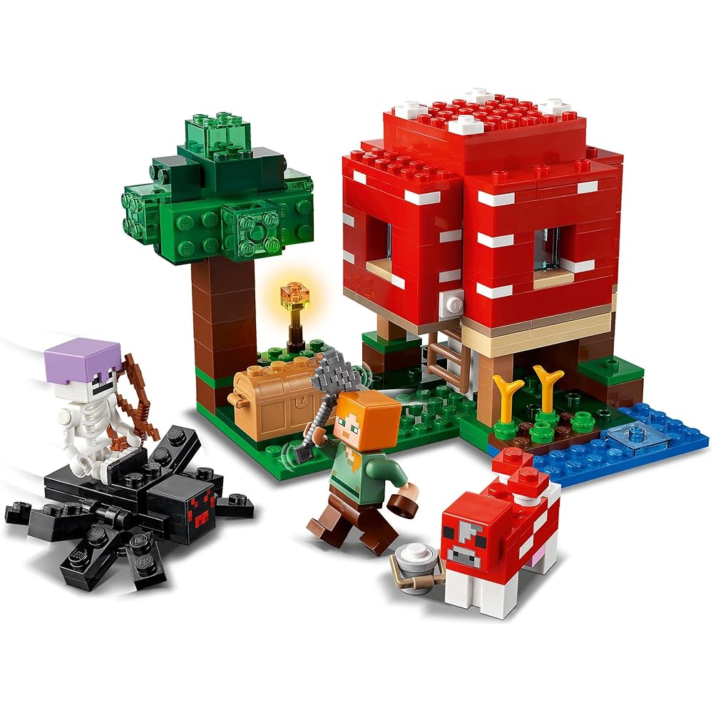 LEGO Minecraft Mushroom House Building Set 21179 for Kids Ages 8+ Educational Toy