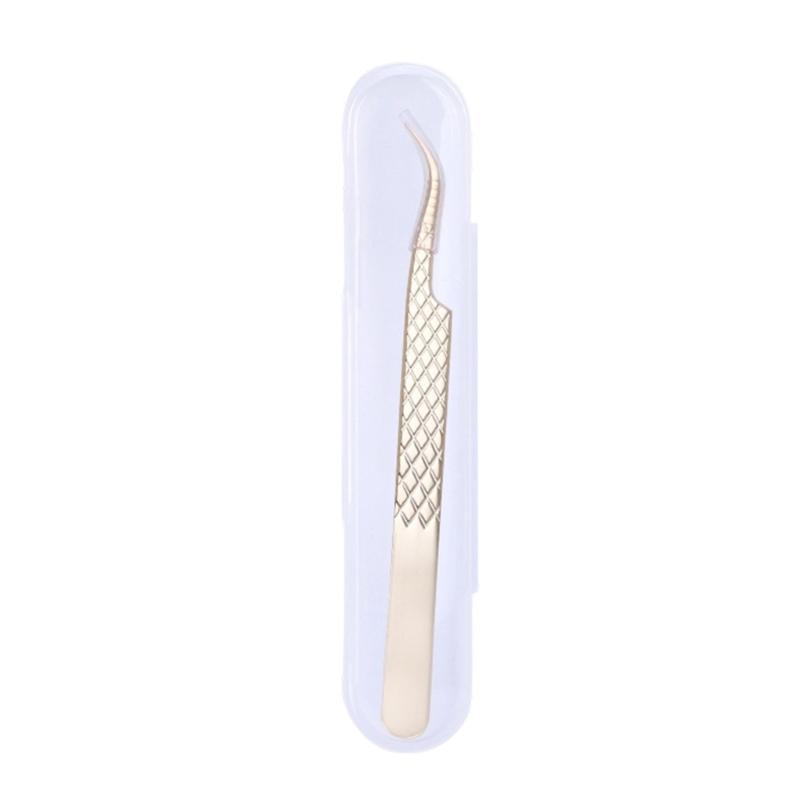 Ergonomic Grip Stainless Steel Eyelash Tweezers with Non Slip Handle for Comfortable Extended Beauty Tool