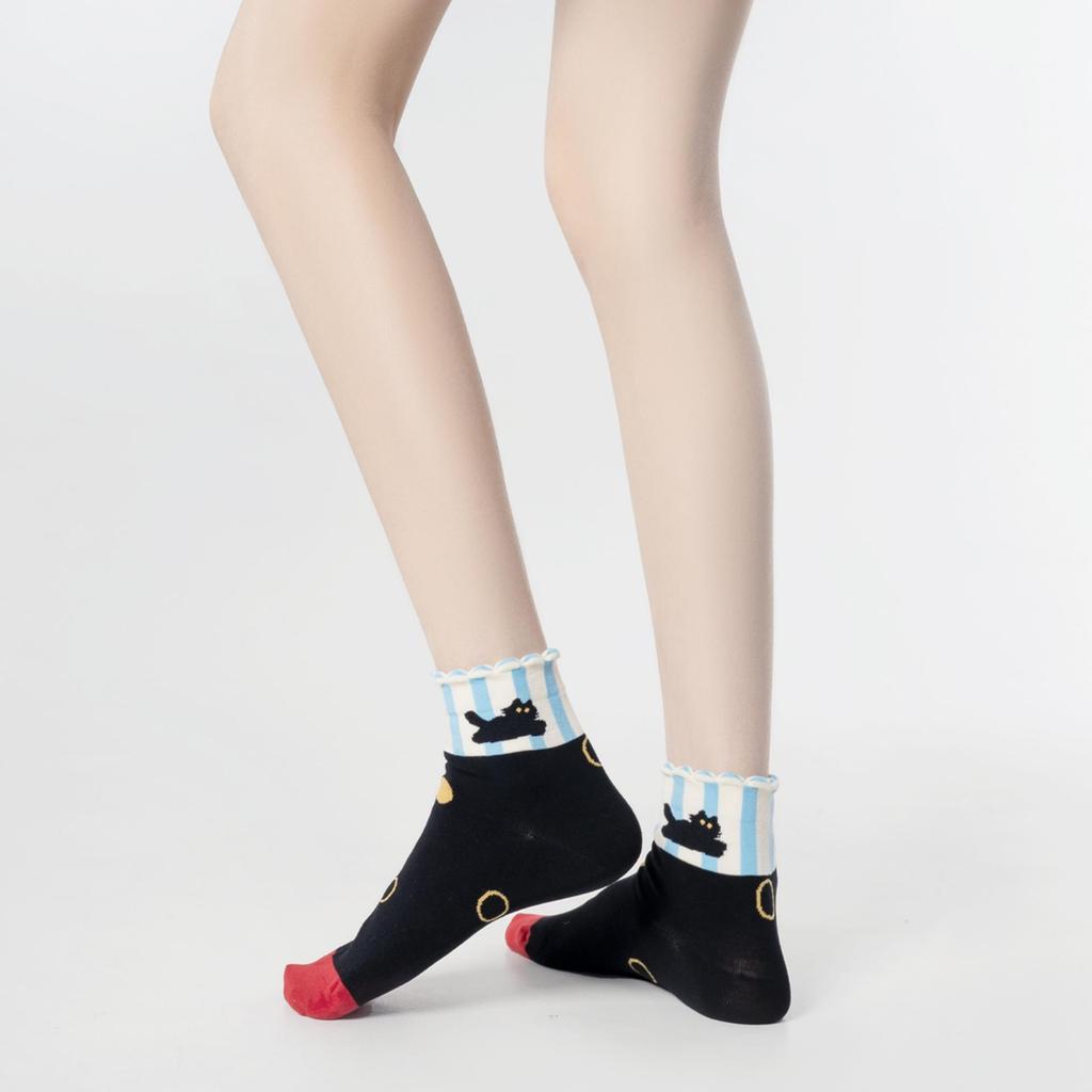 Women's Cute Animal Cartoon Socks - Summer Thin, Spring/Autumn Short Convex Design, Fun and Comfortable Boneless Style