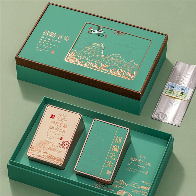 Premium Green Tea Gift Box: Xinyang Maojian, Pre-Qingming Longjing, Biluochun Packaging