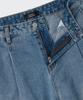 MUSINSA STANDARD WOMAN Women'S Deep Tuck Extra Wide Denim Pants [Light Indigo]
