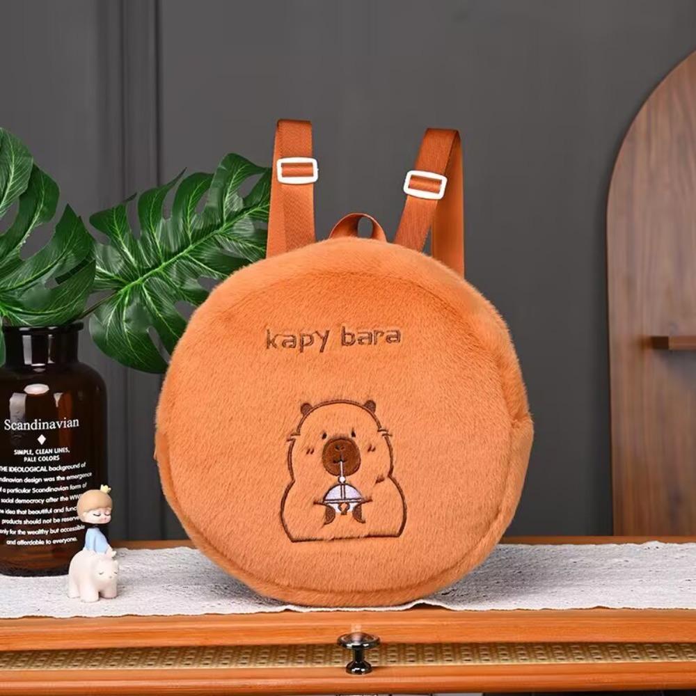 

Плюшевая игрушка капибара большой вместимости, рюкзак, ранец, плюшевая школьная сумка капибара, подарок на день рождения Style B