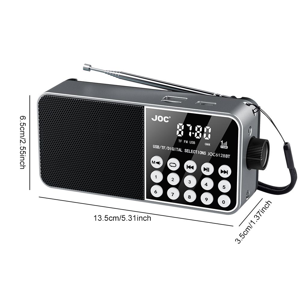 

FM-радіо Портативний Bluetooth-динамік USB TF MP3-плеєр зі світлодіодним підсвічуванням Гніздо для навушників 3,5 мм Зовнішнє радіо FM-приймач