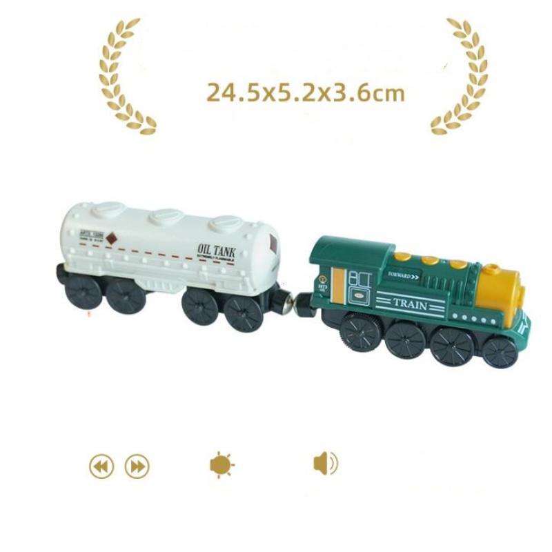 New Kids RC Electric Train Locomotive Magnetic Train Diecast Toy Fit for Wooden Train Railway Track Toys for Children
