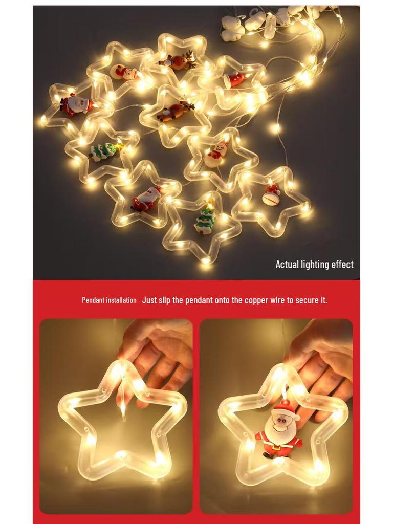 LED Christmas Circle Leather Wire Curtain & Ornament Lights for Festive Décor