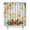 Christmas Shower Curtain Floor Mat Combination Four-Piece Set Bathroom Toilet Carpet Shower Room Mat Foot Mat